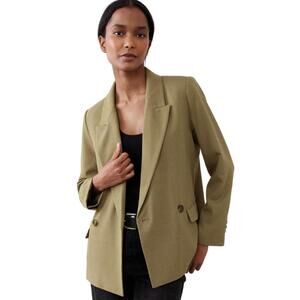 NWT Banana Republic Khaki Green Relaxed Fit Boyfriend Blazer- Size 8